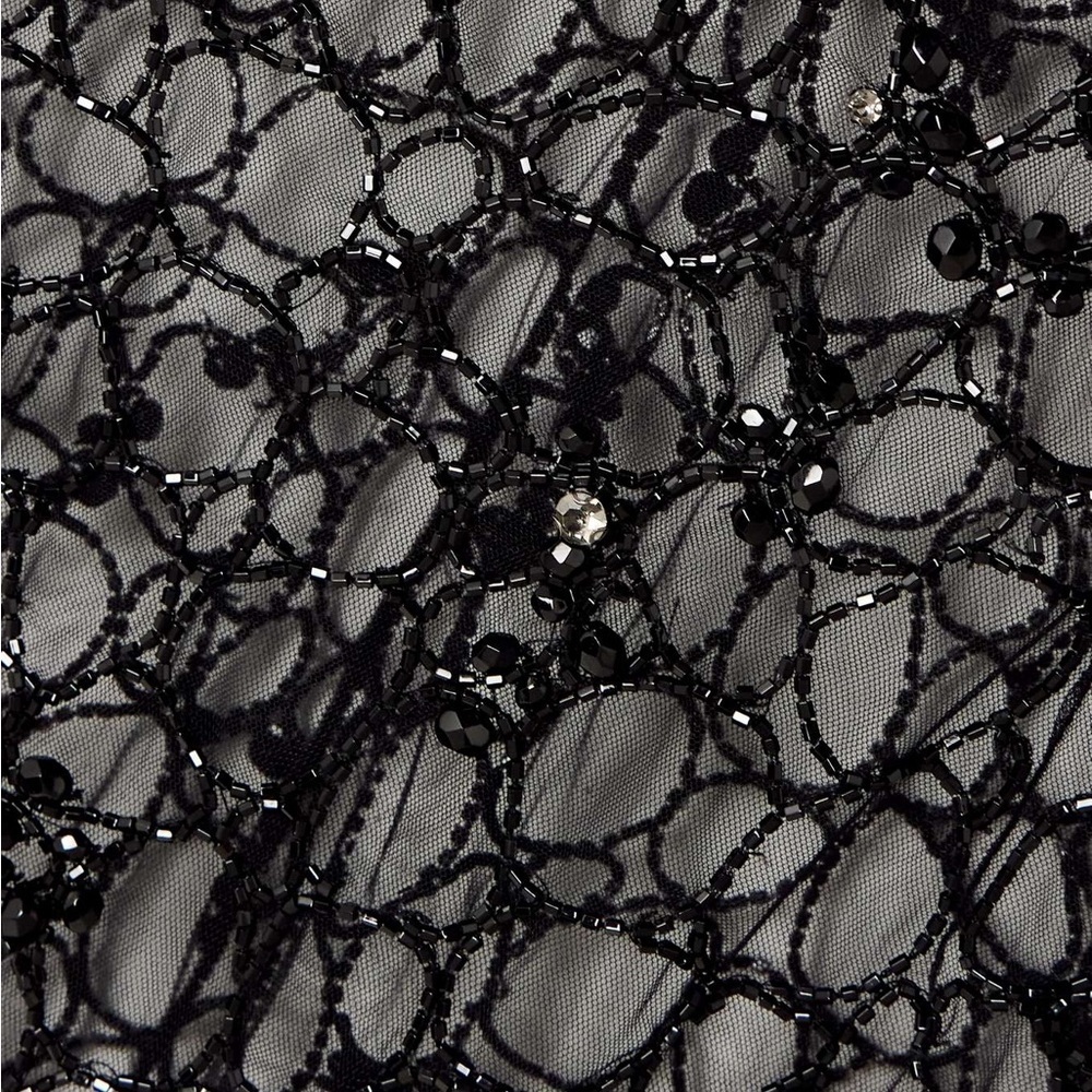 Clio Peppiatt Caviar Embellished Tulle Mini Dress, Size M - Picture 4 of 7